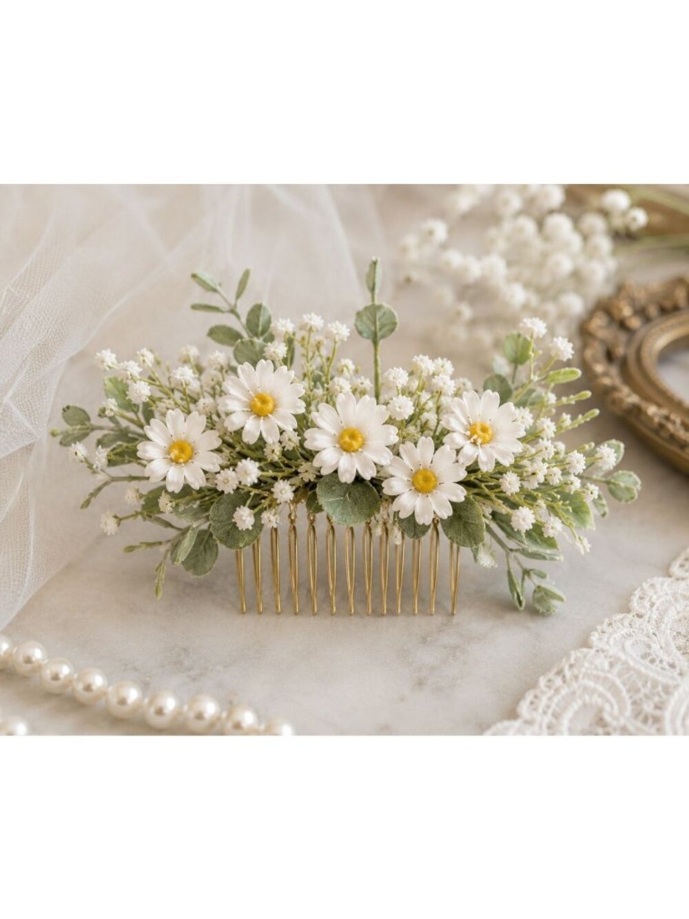 White Daisy Stems Artificial Flowers 10 Count - Picture 4 of 12